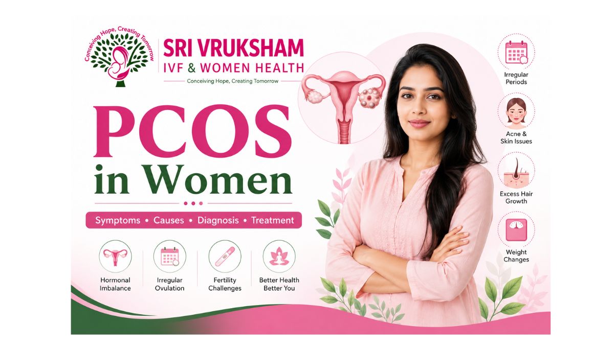 PCOS in women symptoms, causes, diagnosis and treatment at Sri Vruksham IVF and Women Health
